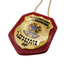 DISTINTIVO DELEGADA / SP DOURADO + SUPORTE  + CORRENTE