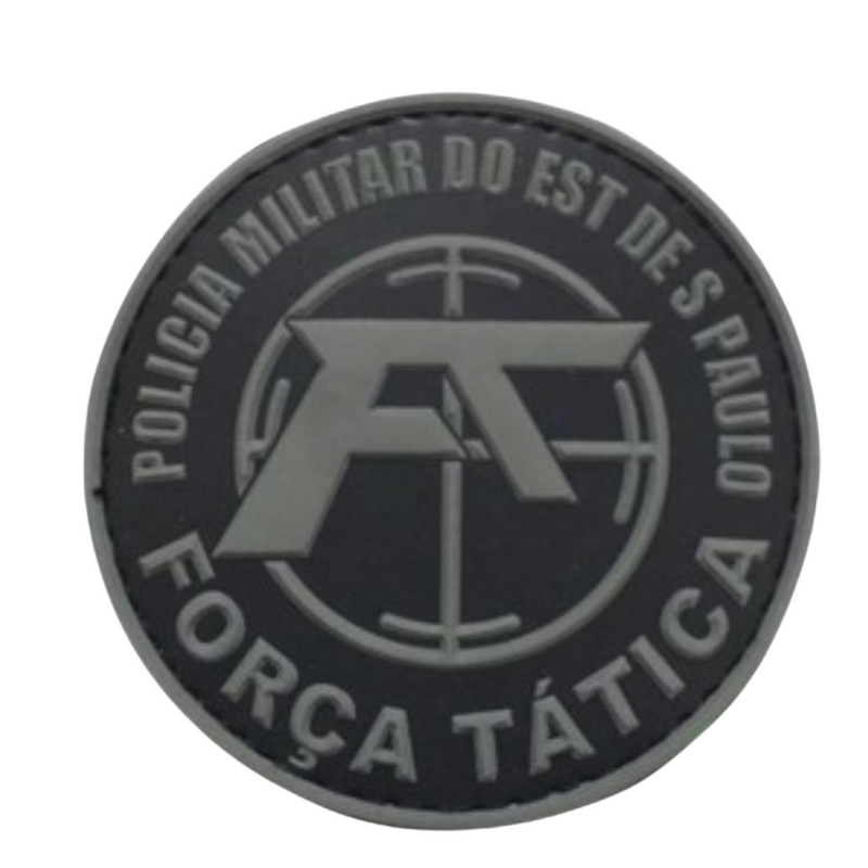 PATCH EMBORRACHADO BRASÃO FORÇA TÁTICA NEGATIVO