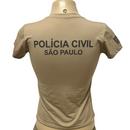 CAMISETA MANGA CURTA POLIAMIDA POLICIA CIVIL FEMININA CAQUI NEGATIVA