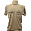 CAMISETA MANGA CURTA POLIAMIDA POLICIA CIVIL CAQUI NEGATIVA