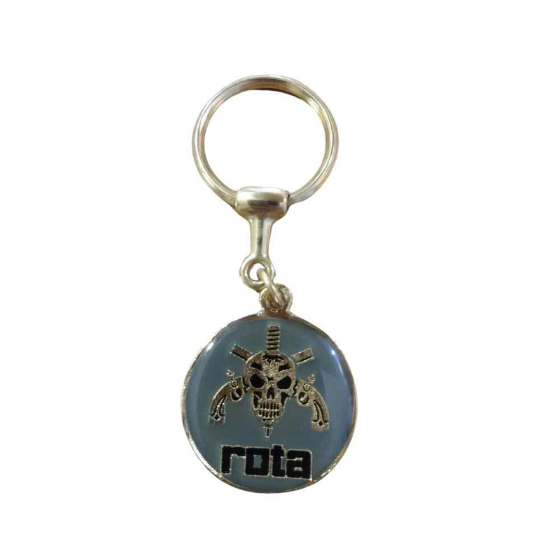 CHAVEIRO EM METAL REDONDO ROTA - CINZA E DOURADO