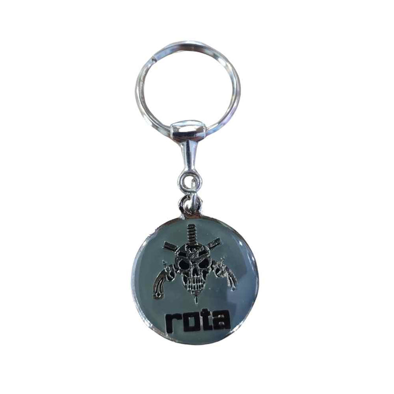 CHAVEIRO EM METAL REDONDO ROTA - CINZA E PRATA