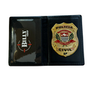 CARTEIRA PORTA FUNCIONAL TRADICIONAL DE COURO LISA - PRETA