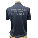 CAMISETA MANGA CURTA POLIAMIDA POLICIA CIVIL DENARC PRETA NEGATIVA