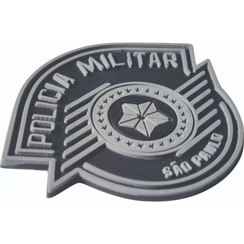 PATCH EMBORRACHADO BRASÃO PMESP NEGATIVO