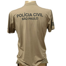 CAMISETA MANGA CURTA POLIAMIDA POLICIA CIVIL CAQUI NEGATIVA