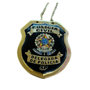 DISTINTIVO DELEGADA / SP PRETO + SUPORTE  + CORRENTE