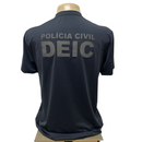 CAMISETA MANGA CURTA POLIAMIDA POLICIA CIVIL DEIC PRETA NEGATIVA