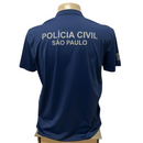 CAMISETA MANGA CURTA POLIAMIDA POLICIA CIVIL AZUL NEGATIVA