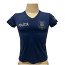 CAMISETA MANGA CURTA POLIAMIDA POLICIA CIVIL FEMININA AZUL NEGATIVA
