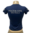 CAMISETA MANGA CURTA POLIAMIDA POLICIA CIVIL FEMININA AZUL NEGATIVA