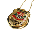 DISTINTIVO INVESTIGADOR / SP DOURADO + SUPORTE + CORRENTE
