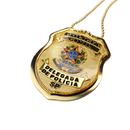 DISTINTIVO DELEGADA / SP DOURADO + SUPORTE  + CORRENTE