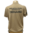 CAMISETA MANGA CURTA POLIAMIDA POLICIA CIVIL DENARC CAQUI NEGATIVA
