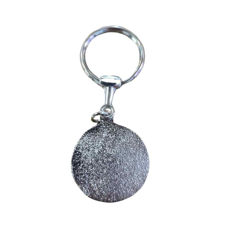 CHAVEIRO EM METAL REDONDO ROTA - PRETO E PRATA